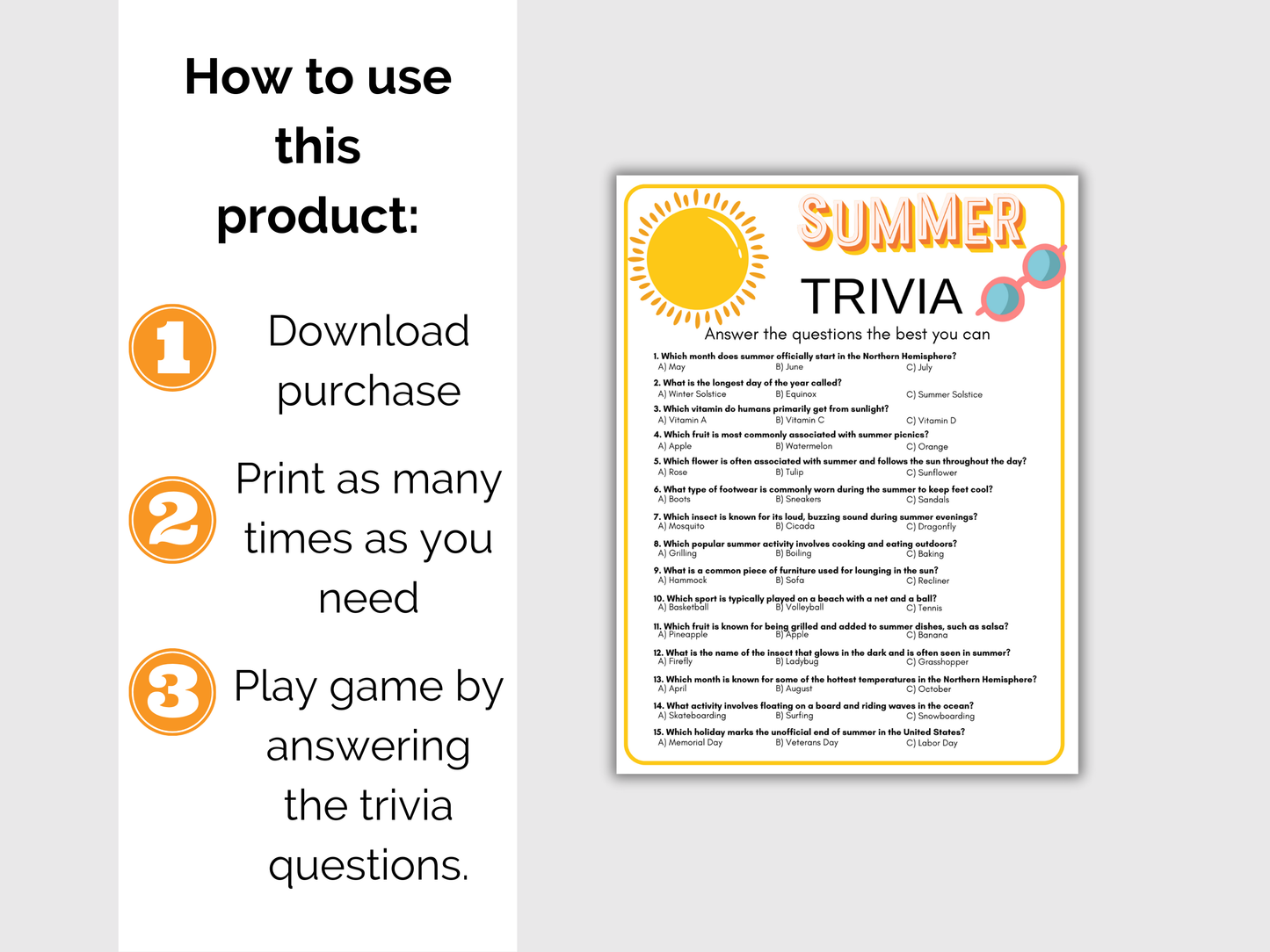 Summer Trivia Game