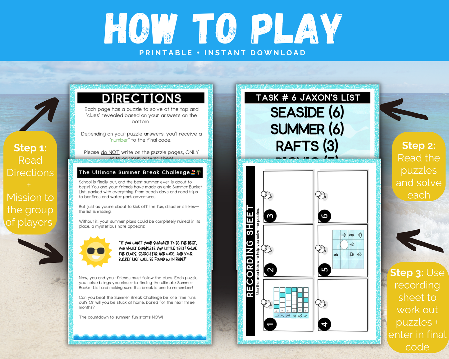 Summer Break Escape Room for Kids