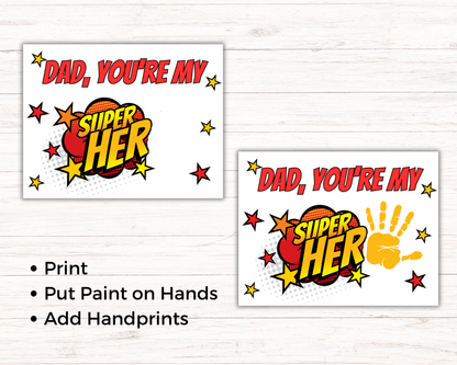 Superhero Dad Handprint Art