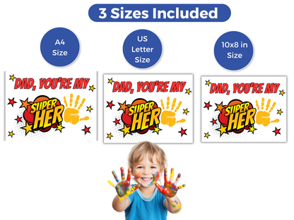 Superhero Dad Handprint Art