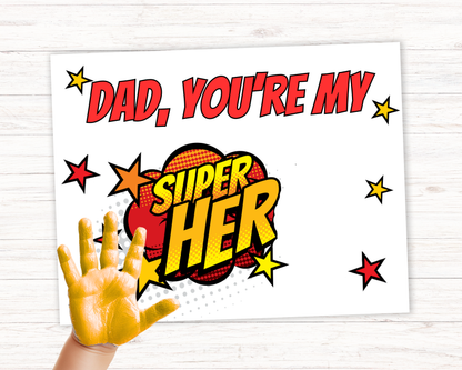 Superhero Dad Handprint Art