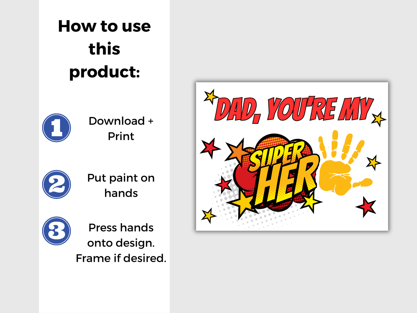 Superhero Dad Handprint Art