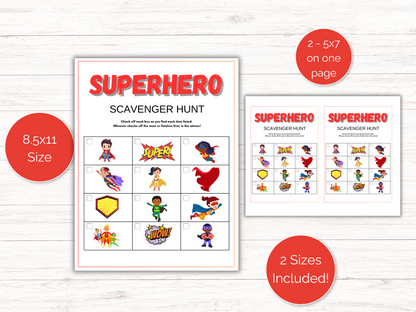 Superhero Scavenger Hunt for kids