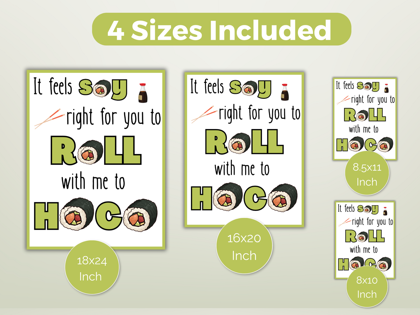 Printable Sushi Homecoming Proposal Sign