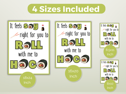 Printable Sushi Homecoming Proposal Sign