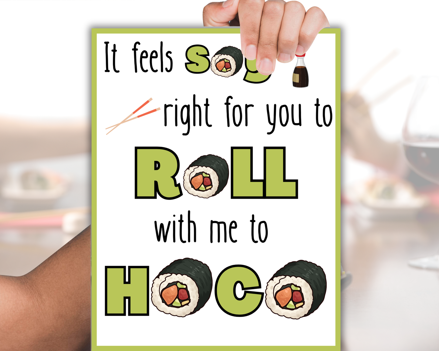 Printable Sushi Homecoming Proposal Sign