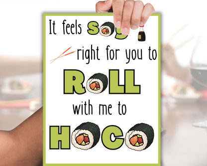 Printable Sushi Homecoming Proposal Sign