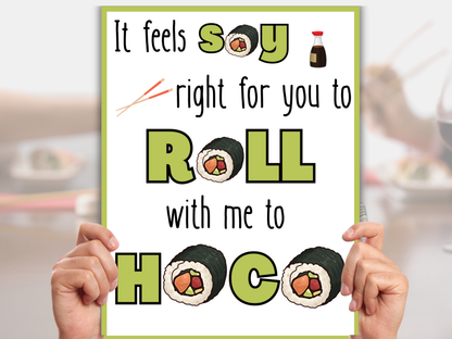Printable Sushi Homecoming Proposal Sign