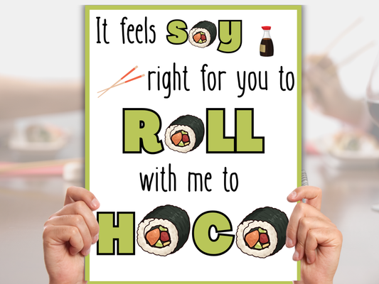 Printable Sushi Homecoming Proposal Sign