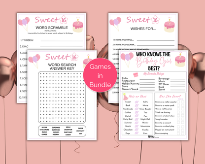 Sweet 16 Birthday Game Bundle