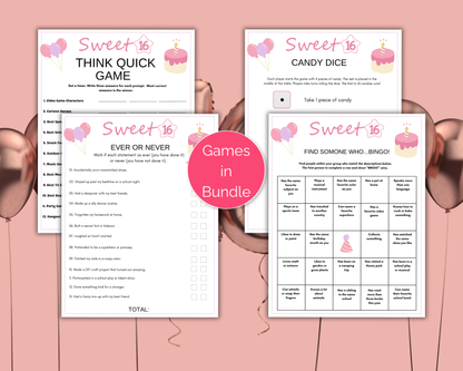 Sweet 16 Birthday Game Bundle