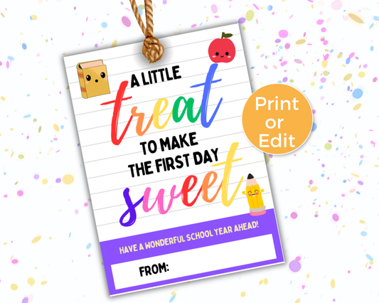 Editable Back To School Tags