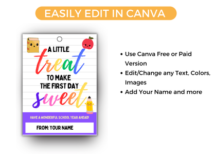 Editable Back To School Tags