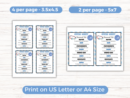 Editable Swim Team Survival Kit Gift Tag Template