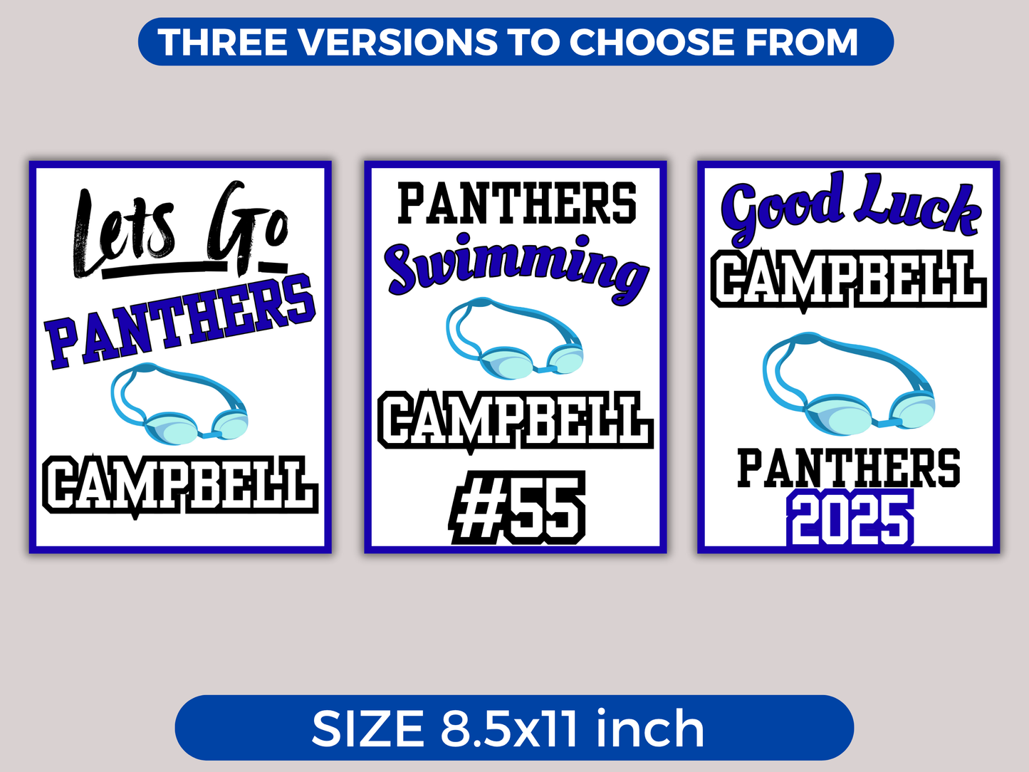 Editable Swimming Locker Sign Template