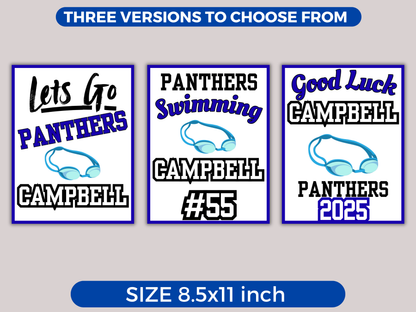 Editable Swimming Locker Sign Template
