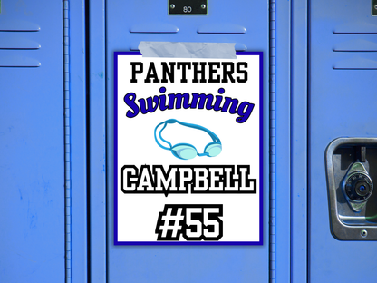 Editable Swimming Locker Sign Template