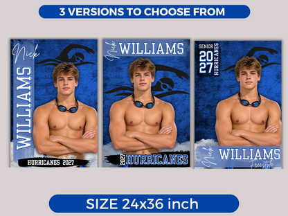 Editable Swimming Senior Banner Template