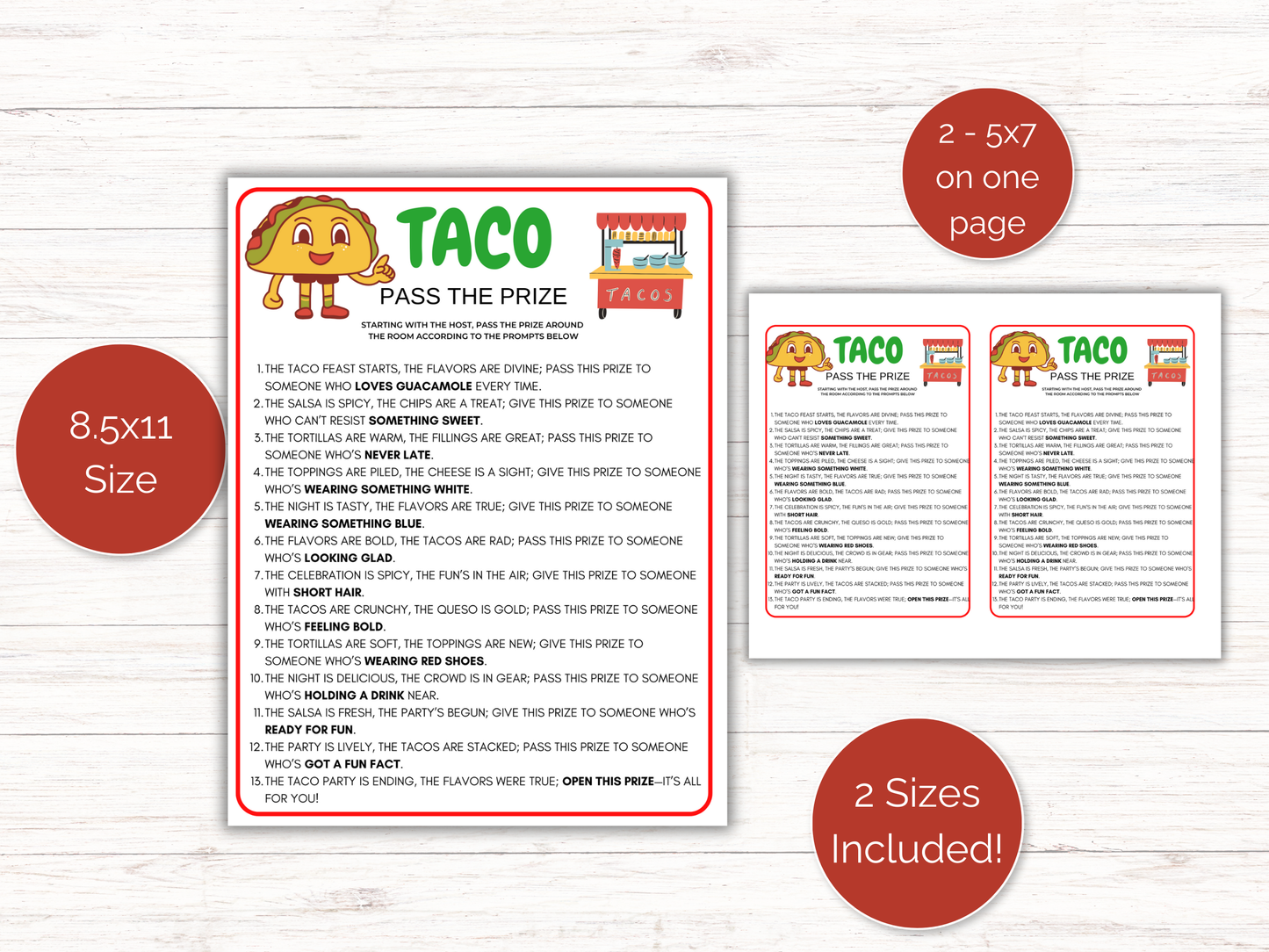 Taco Pass The Prize