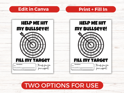 Editable Fill My Target Fundraiser Template