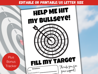 Editable Fill My Target Fundraiser Template