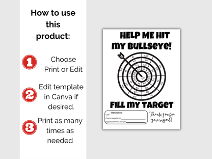 Editable Fill My Target Fundraiser Template