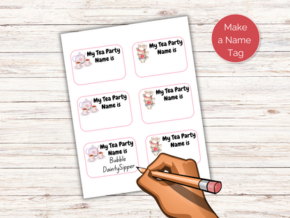 What's Your Tea Party Name Game + Name Tags