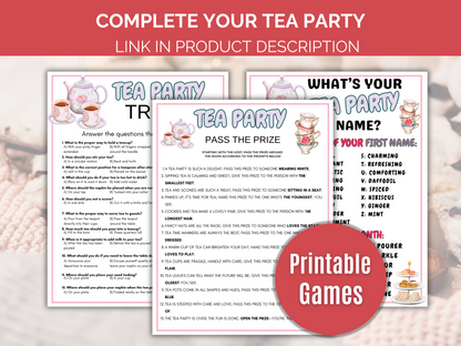 Tea Party Word Scramble Game