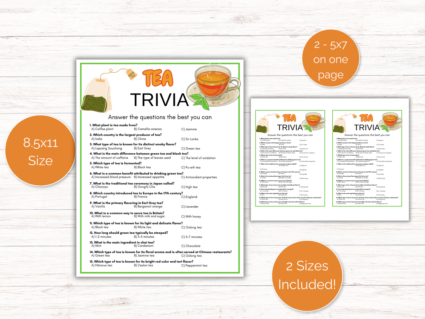 Tea Trivia Game