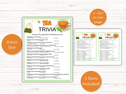 Tea Trivia Game