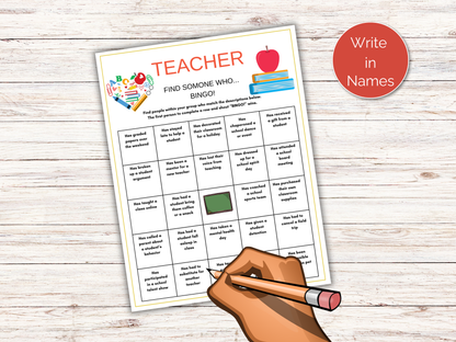 Teacher Find Someone Who
