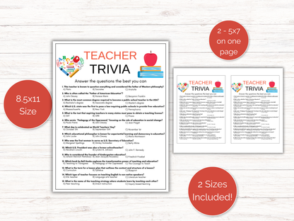 Teacher Trivia Game