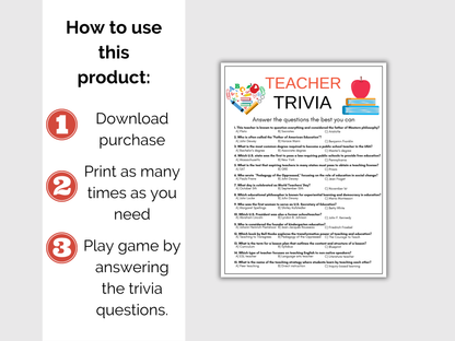 Teacher Trivia Game