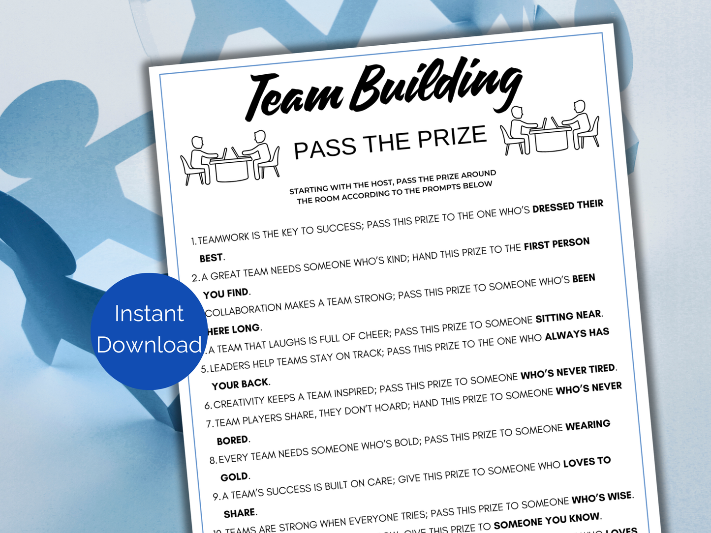 Team Building Pass The Prize