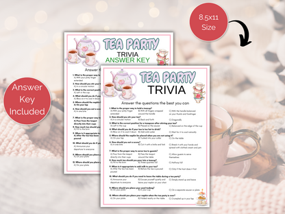 Tea Party Trivia Game