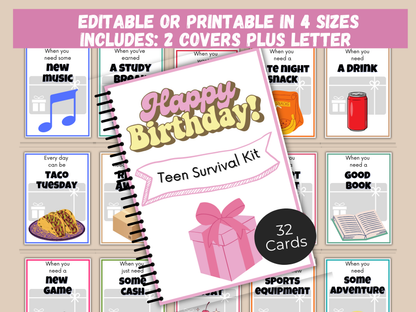 Teen Birthday Gift Card Book Editable + Printable