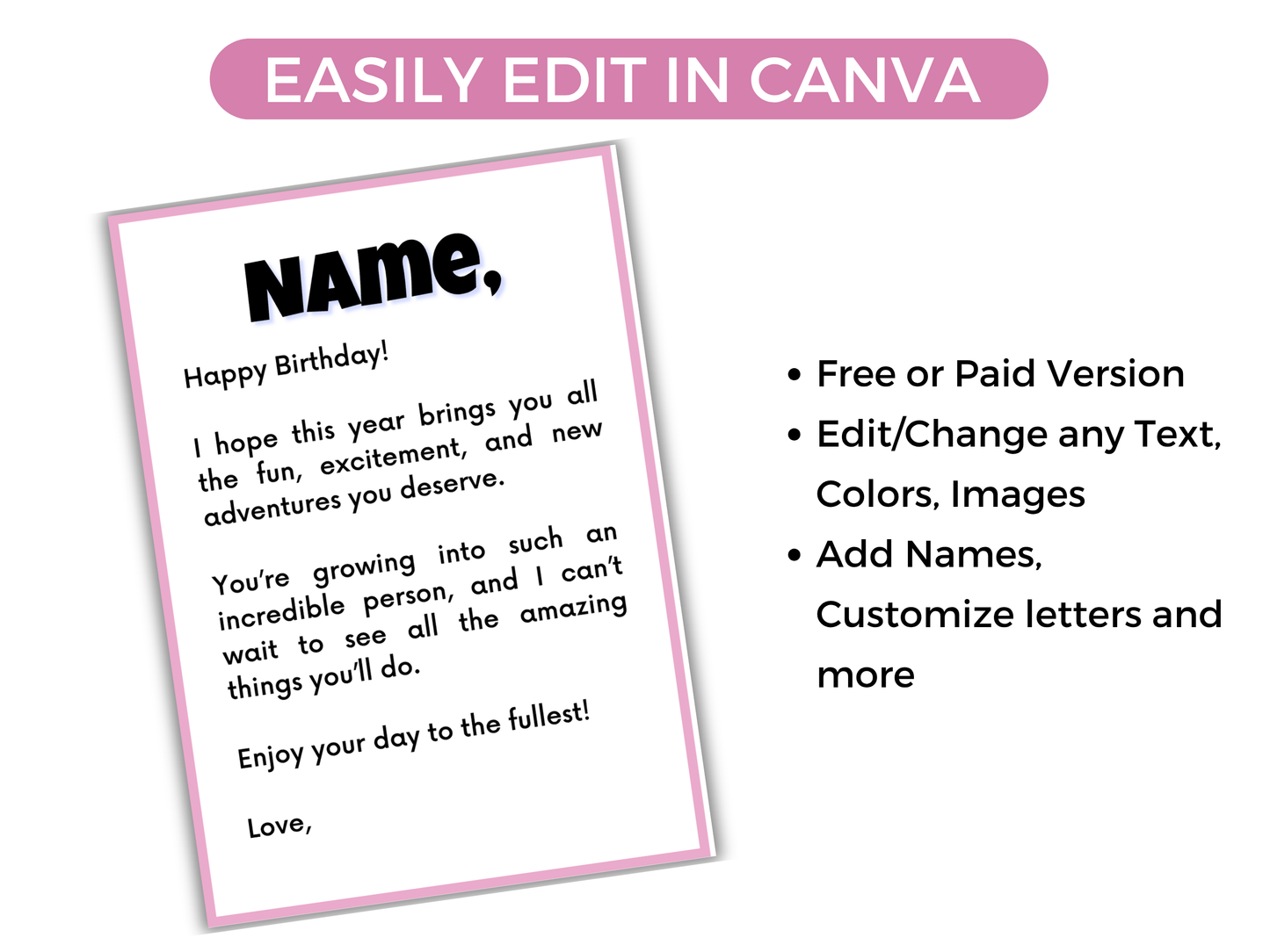 Teen Birthday Gift Card Book Editable + Printable