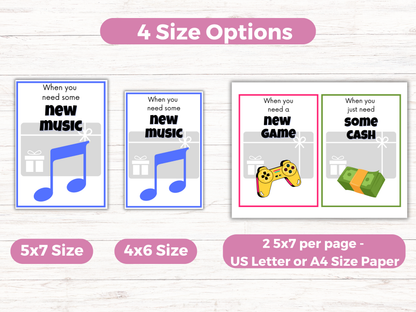 Teen Birthday Gift Card Book Editable + Printable