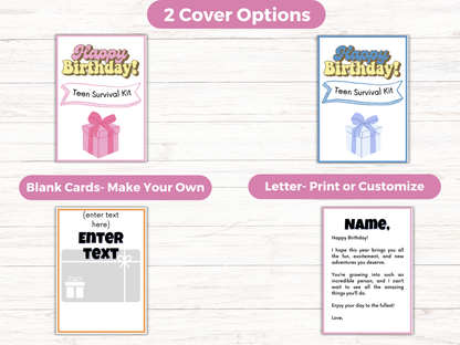 Teen Birthday Gift Card Book Editable + Printable
