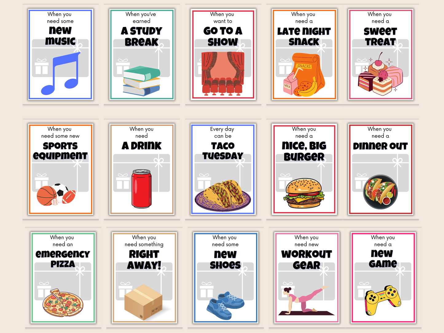 Teen Birthday Gift Card Book Editable + Printable