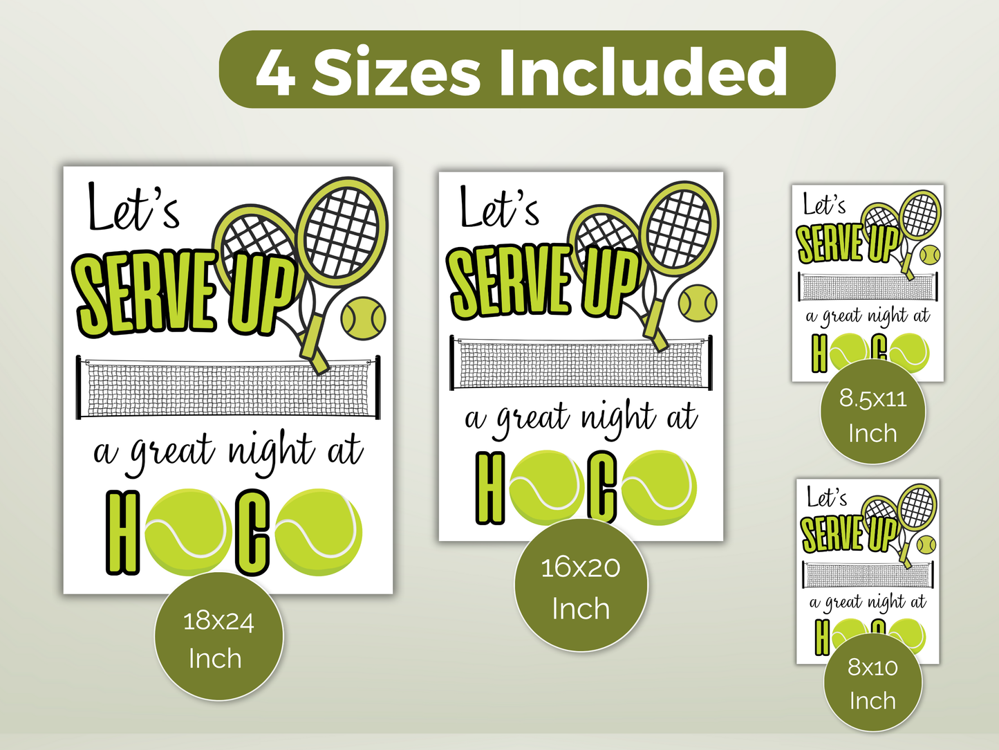 Printable Tennis Homecoming Proposal Sign