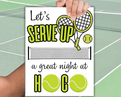 Printable Tennis Homecoming Proposal Sign