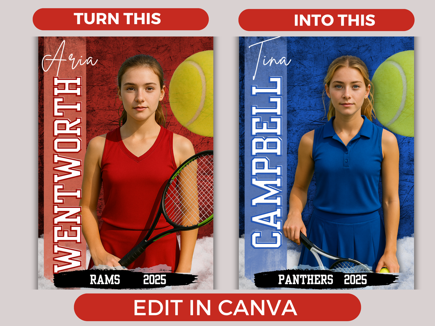 Editable Senior Tennis Banner Template