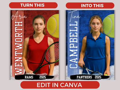Editable Senior Tennis Banner Template