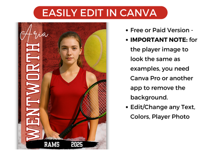 Editable Senior Tennis Banner Template