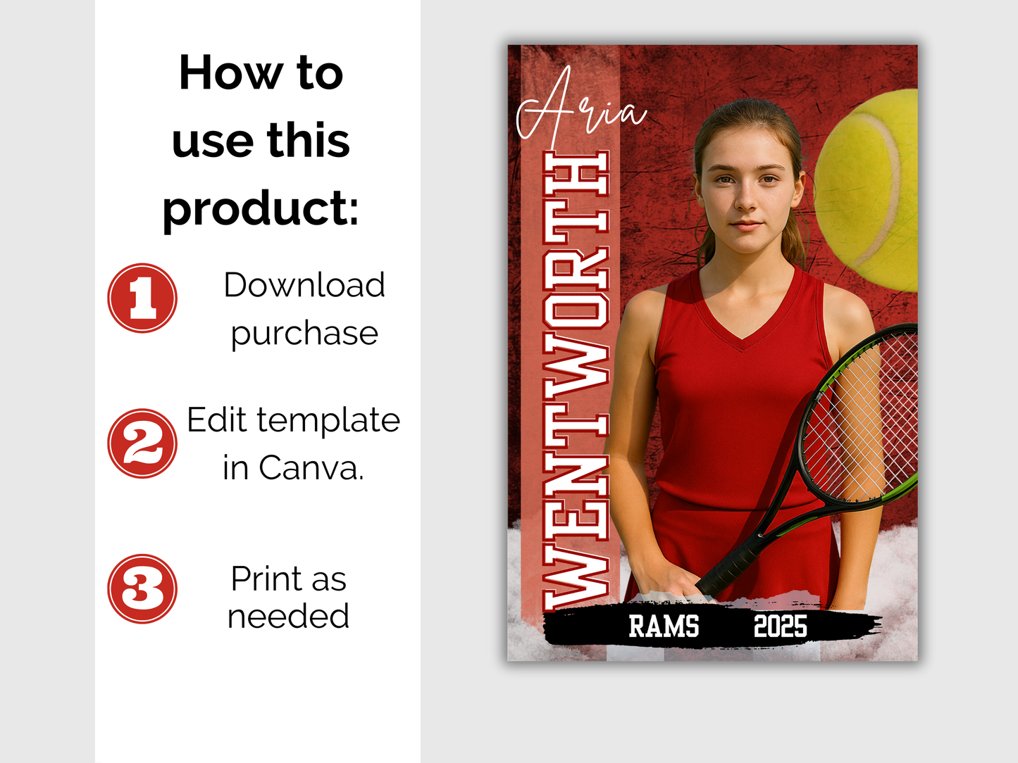 Editable Senior Tennis Banner Template