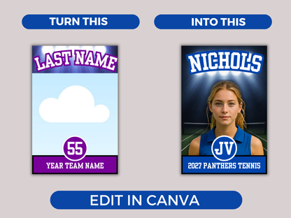 Tennis Team Roster Lanyard Template
