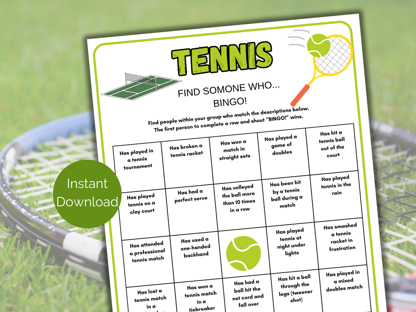 Tennis Find Someone Who
