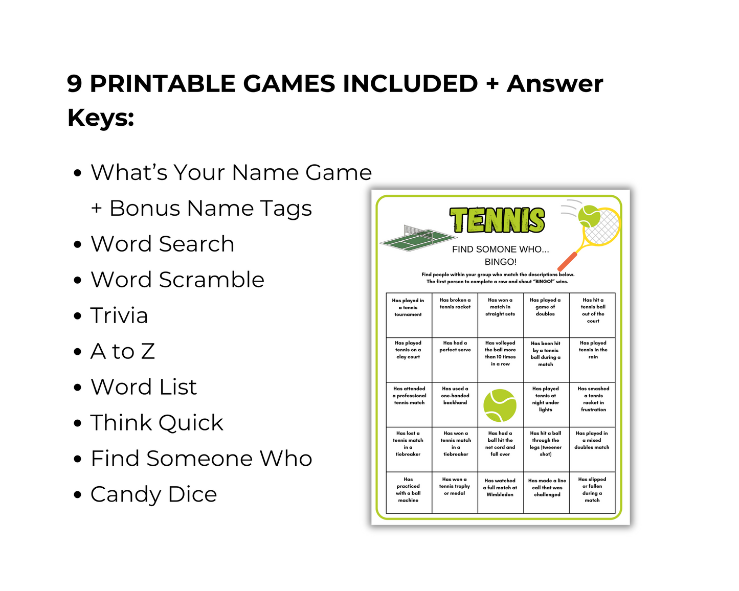 Tennis Game Bundle