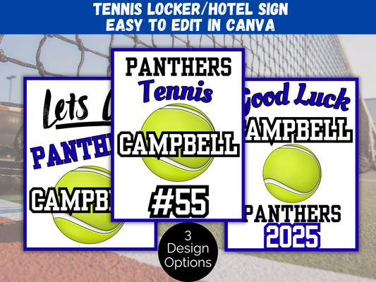 Editable Tennis Locker Sign Template